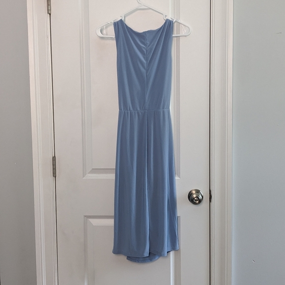 Light Blue Stretch Tie Waist Midi Dress (Size Small) - Picture 4 of 10